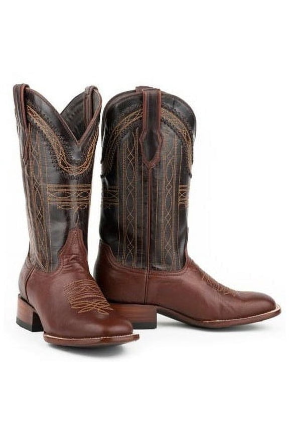 Men's Stetson Denver Boots Square Toe Handcrafted JBS Collection Brown