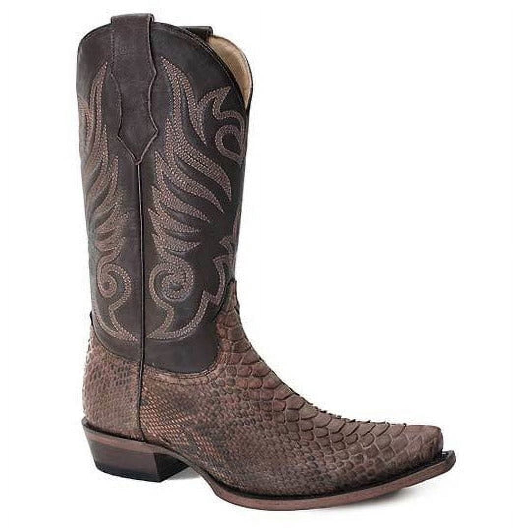 Python Steel Toe Boots Men's Stetson Dynamite Python Boots Snip Toe Handcrafted Brown ...