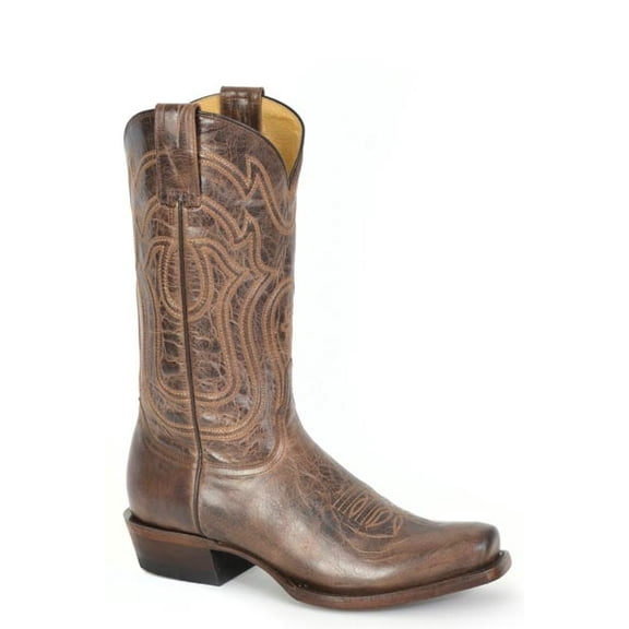 Men's Stetson Garrett Boots Snip Toe Handcrafted Brown