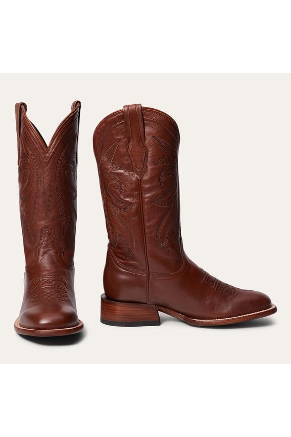 Men's Stetson Grange Leather Boots Handcrafted JBS Collection Brown