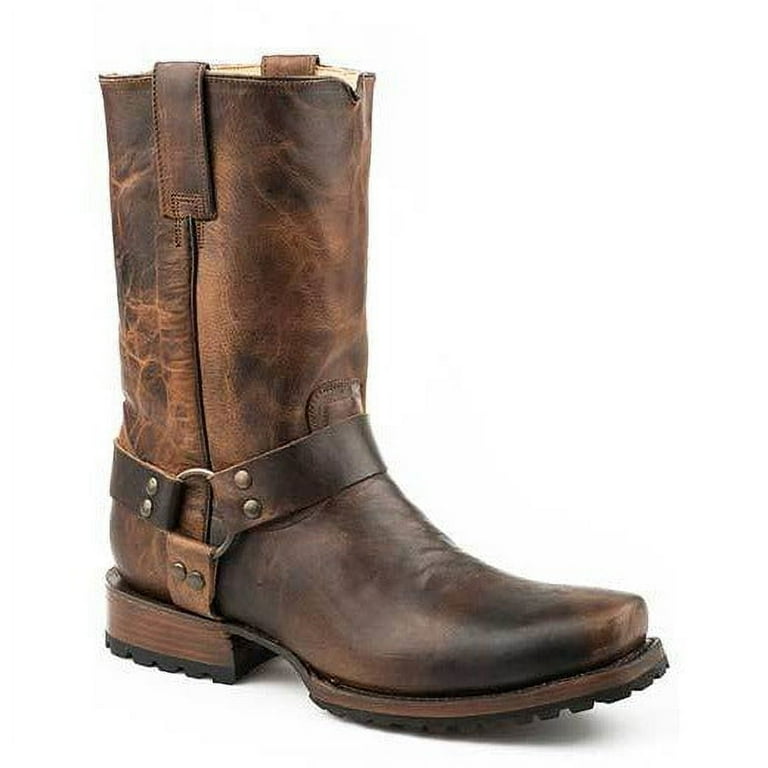Men s Stetson Heritage Harness Leather Boots Handcrafted Brown Size 13D