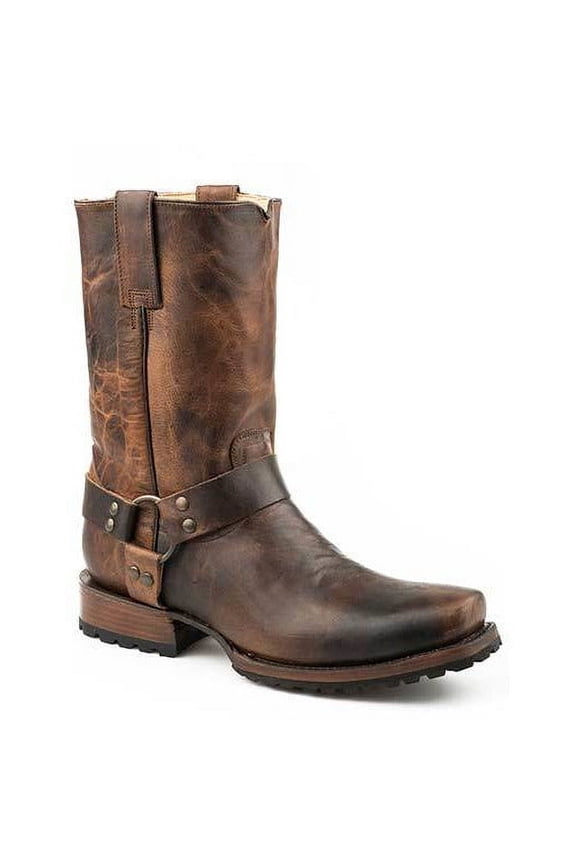 Men's Stetson Heritage Harness Leather Boots Handcrafted Brown