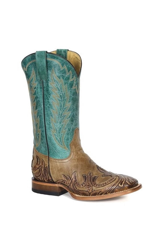 Men's Stetson Judson Boots Square Toe Handcrafted Brown