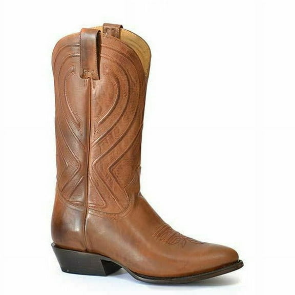 Men's Stetson Mossman Roper Leather Boots Handcrafted Brown