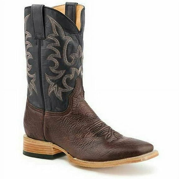 Men's Stetson Obadiah Bison Boots Handcrafted Oily Brown