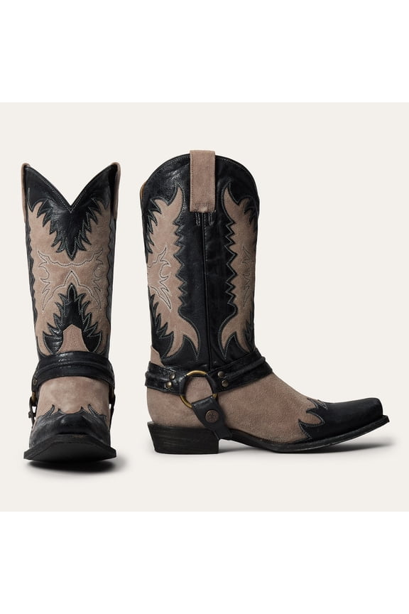 Men's Stetson Outlaw Rock Star Leather Boots Handcrafted Gray