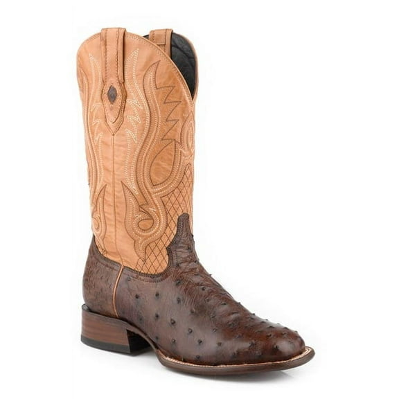 Men's Stetson Ozzy Ostrich Boots Handcrafted JBS Collection Tabacco