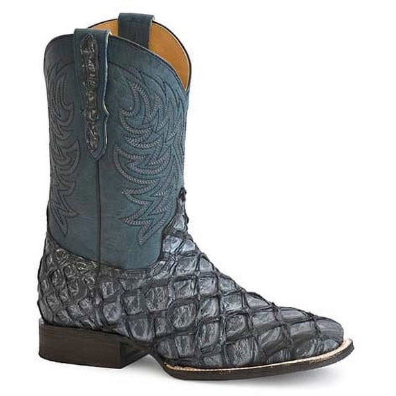 Men's Stetson Predator Pirarucu Boots Handcrafted Vintage Gray