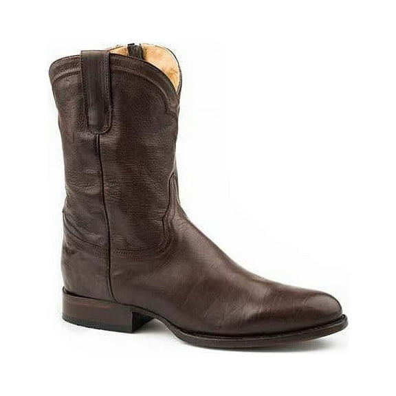 Men's Stetson Rancher Zip Leather Boots Handcrafted Brown