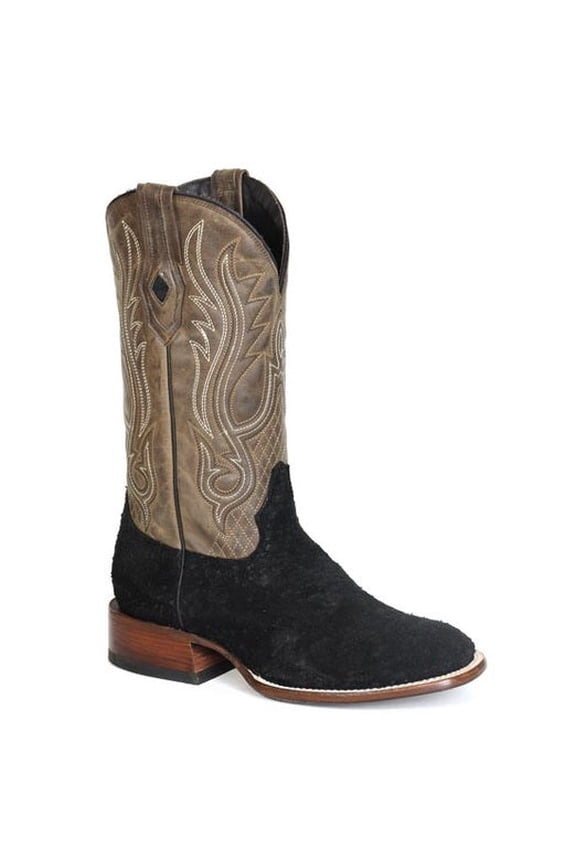 Men's Stetson River Horse Hippopotamus Boots Square Toe Handcrafted JBS Collection Black