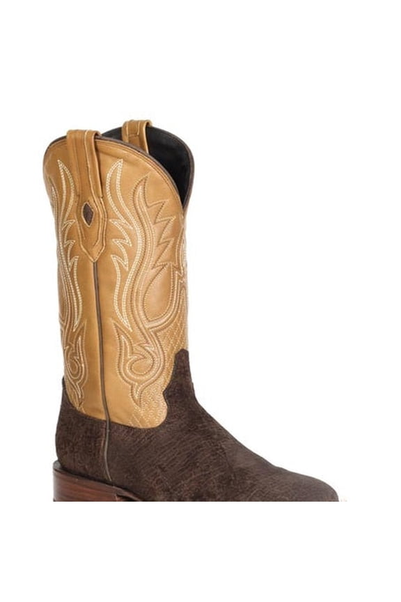 Men's Stetson River Horse Hippopotamus Boots Square Toe Handcrafted JBS Collection Brown