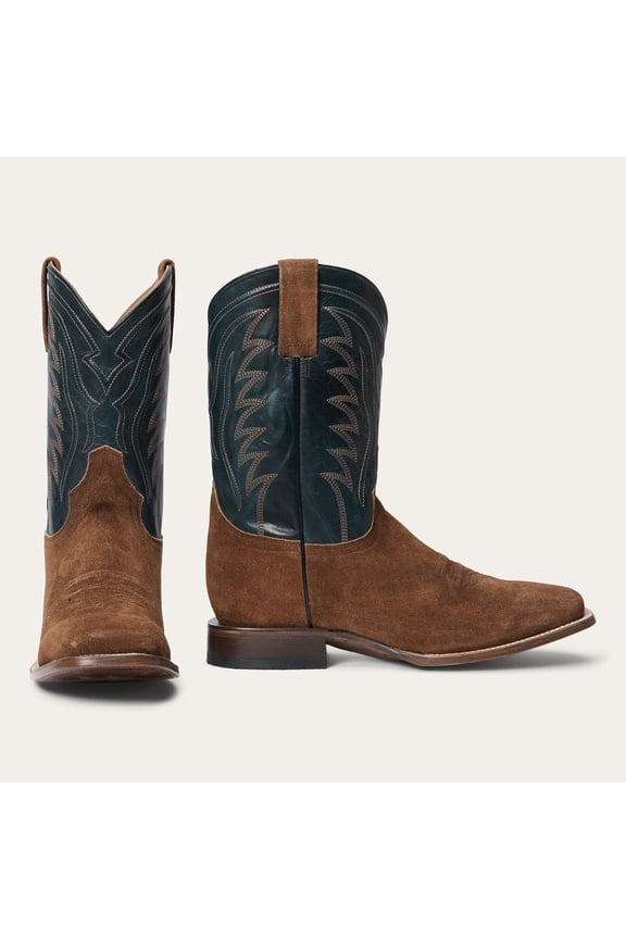 Men's Stetson Tripp Leather Boots Handcrafted Square Toe Brown