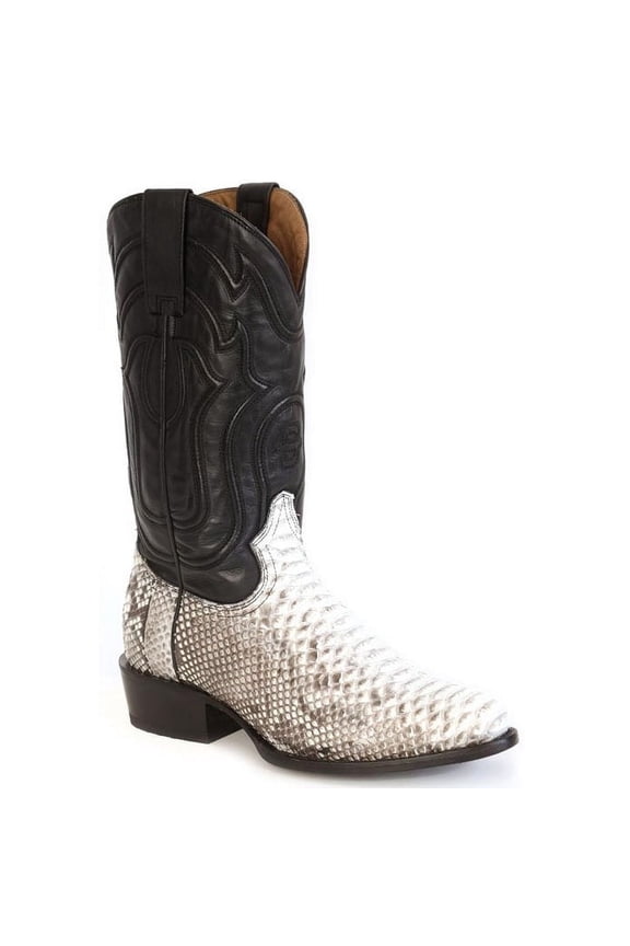 Men's Stetson Wild Bill Python Boots Round Toe Handcrafted Natural