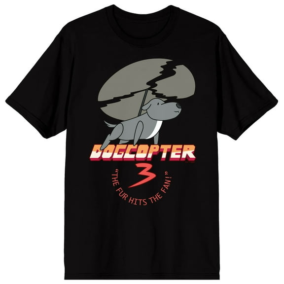 Steven Universe Dogcopter 3 The Fur Hits The Fan on Black Short Sleeve Adult T-Shirt-Large