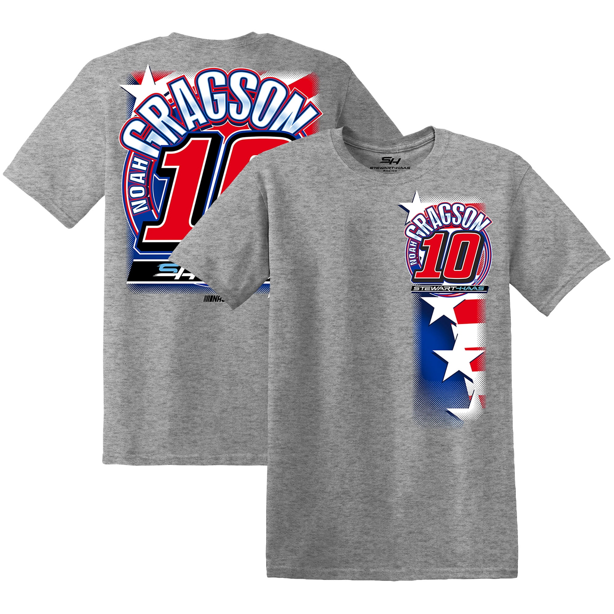 Men's Stewart-Haas Racing Team Collection Gray Noah Gragson RWB T-Shirt ...