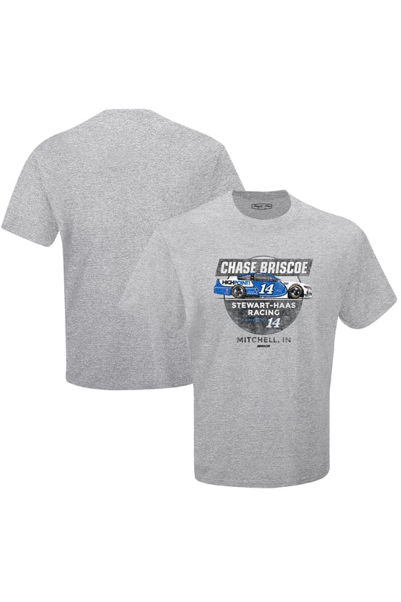 Men's Stewart-Haas Racing Team Collection Heathered Gray Chase Briscoe HighPoint.com Vintage Speed T-Shirt