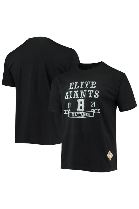 Men's Stitches Black Baltimore Elite Giants Negro League Wordmark T-Shirt