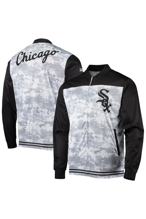 Men's Stitches Black Chicago White Sox Camo Full-Zip Jacket