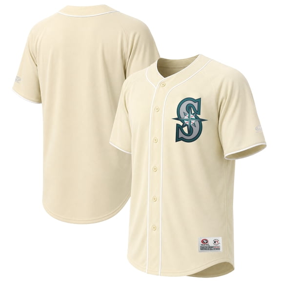 Men's Stitches Cream Seattle Mariners Fashion Jersey
