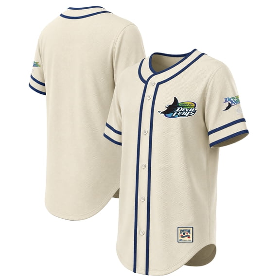 Men's Stitches Natural Tampa Bay Rays Throwback Fashion Jersey