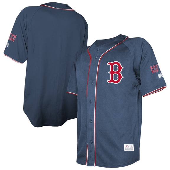 Men's Stitches Navy Boston Red Sox Team Color Full-Button Fashion Jersey