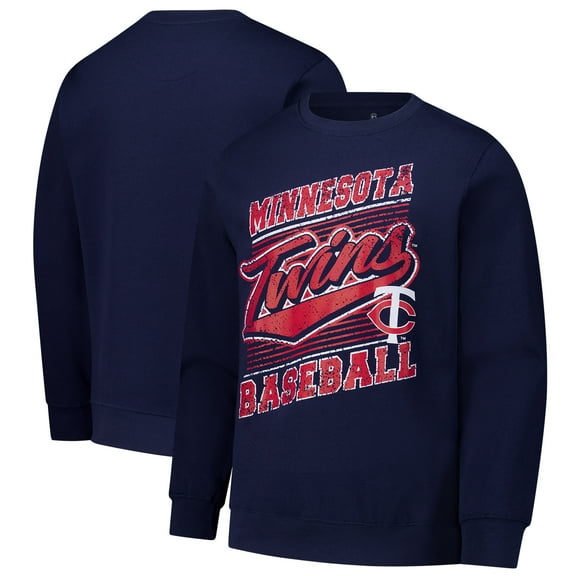Men's Stitches Navy Minnesota Twins Lightweight Crew Sweatshirt