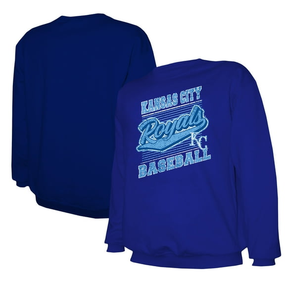 Men's Stitches Royal Kansas City Royals Lightweight Crew Sweatshirt