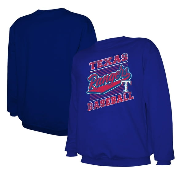 Men's Stitches Royal Texas Rangers Lightweight Crew Sweatshirt
