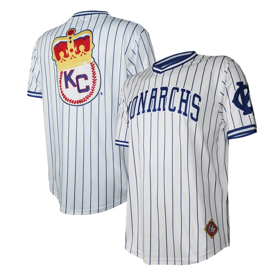 Men's Stitches White Kansas City Monarchs V-Neck Jersey
