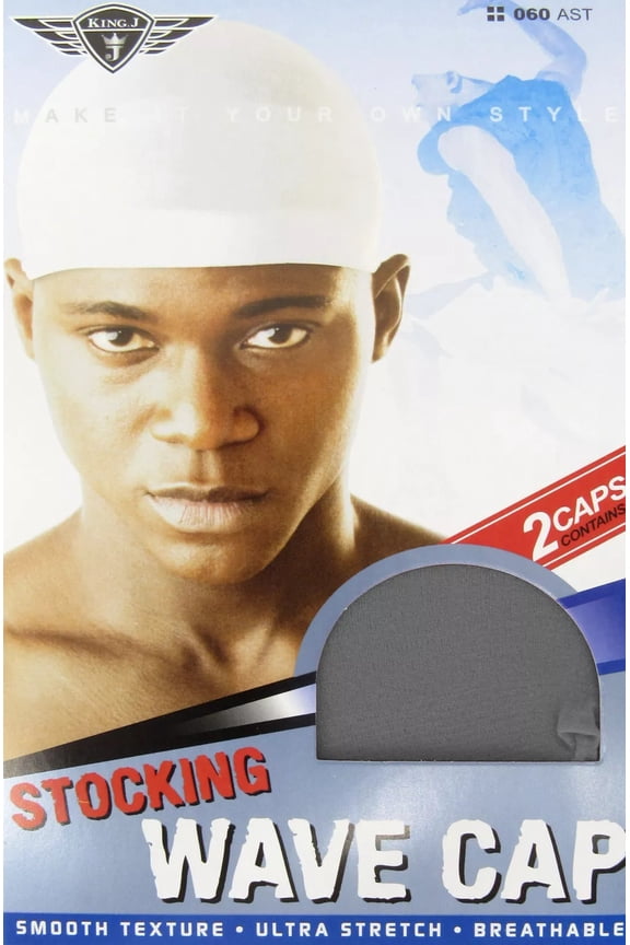 Men's Stocking Wave Cap Sports HeadWrap Pack of 2 (Gray)
