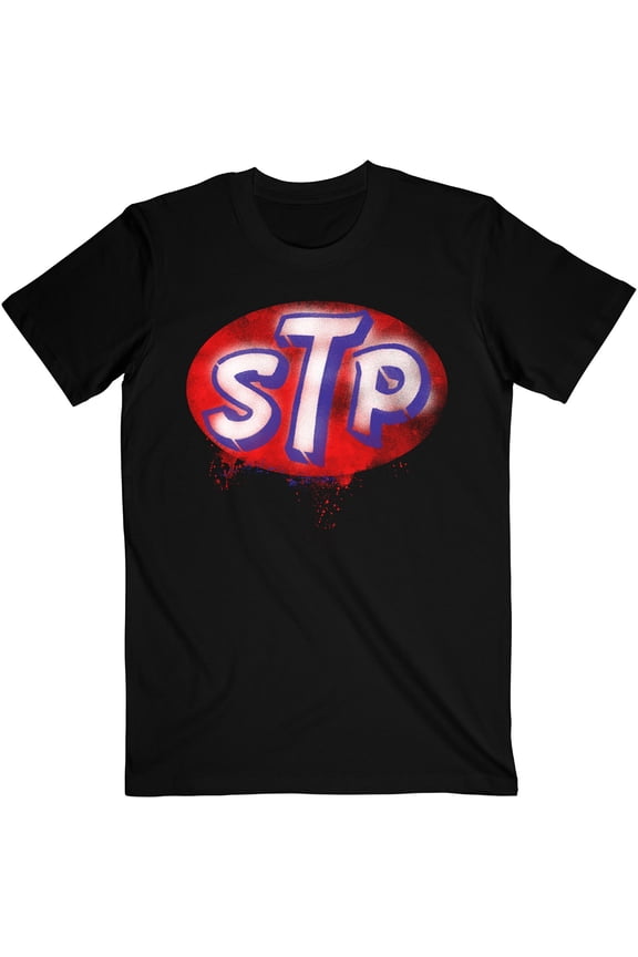 Men's Stone Temple Pilots Red Logo Slim Fit T-shirt Large Black