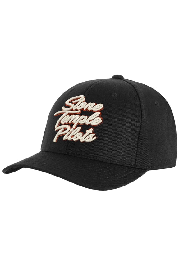 Men's Stone Temple Pilots Scroll Logo Baseball Cap Adjustable Black
