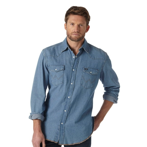 Men's Stonewash Denim Work Shirt - 70127Sw