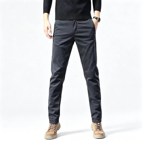 Men's Straight Fit Cargo Twill Pants 4-Way Stretch Outdoor Casual Training Trousers S-XXL