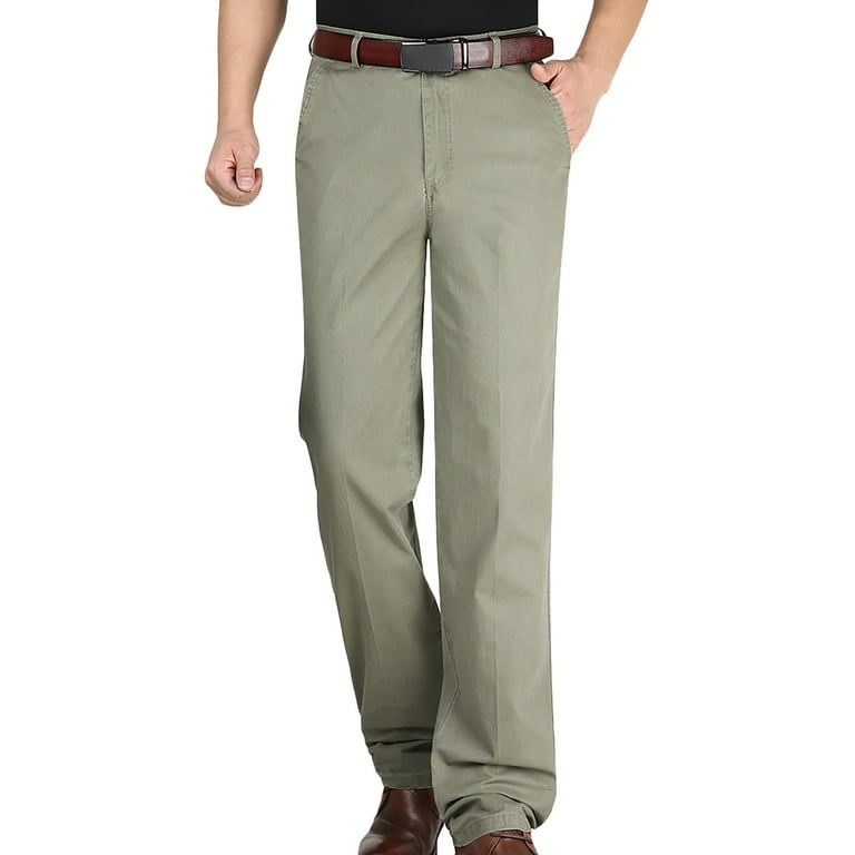 Men’s Straight-Fit Casual Stretch Pant Slim Fit Dress Pant Big