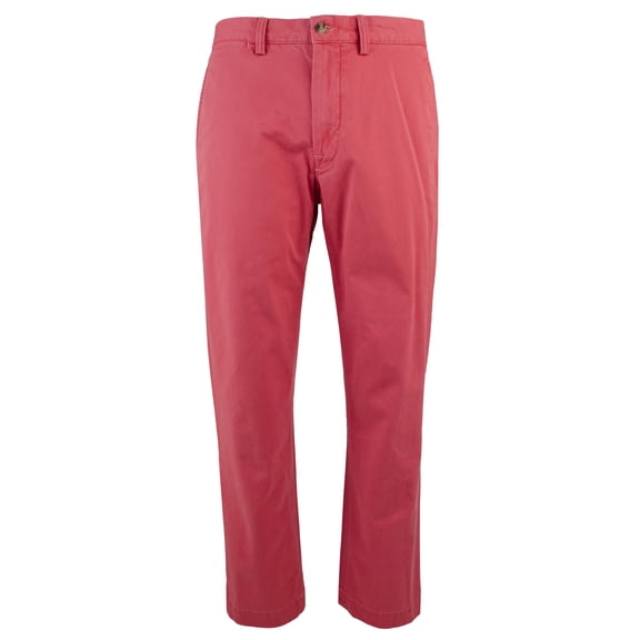 Men's Straight-Fit Flat-Front Stretch Twill Chino Pants NRd 36WX32L