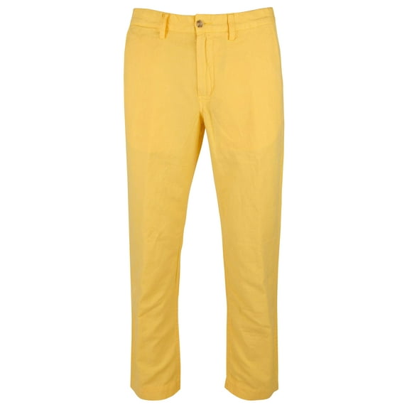 Men's Straight Fit Linen Cotton Pants Ylw 33x30