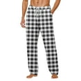 thumbnail image 1 of Men's Straight-Fit Woven Pajama Pant with Pockets Soft Sleep Pants Loose Fit Pj Bottoms with Drawstring Lounge Pants (Available in Big & Tall) (1-White, Medium), 1 of 6