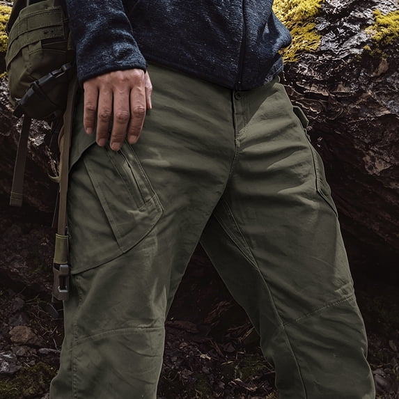 Men's Straight Leg Cargo Pants Multi-Pocket Stretch Lightweight Daily Outdoor Bottoms