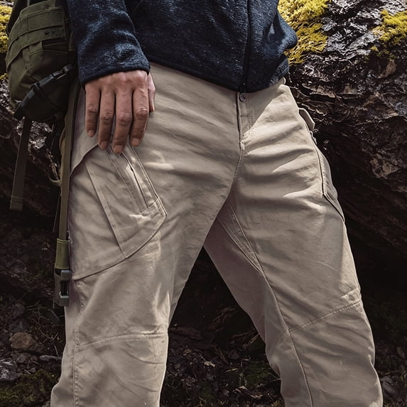 Men's Straight Leg Cargo Pants Multi-Pocket Stretch Lightweight Daily Outdoor Bottoms