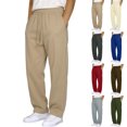 thumbnail image 1 of Men's Straight Leg Lounge Sweatpants Drawstring Elastic Waist Open bottom Draped Loose Fit Solid Color Casual Pockets Pants for Daily Walking, 1 of 5