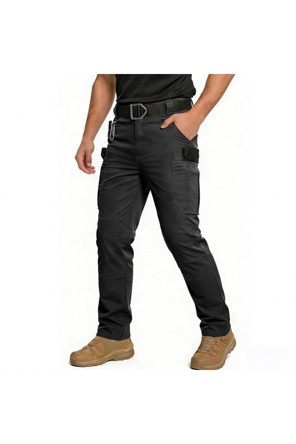 Men's Straight Leg Multi Pocket Work Pants - Casual Durable Anti Splash Utility Trousers