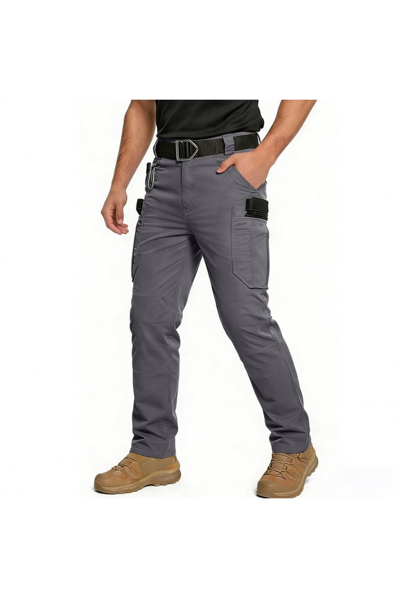 Men's Straight Leg Multi Pocket Work Pants - Casual Durable Anti Splash Utility Trousers