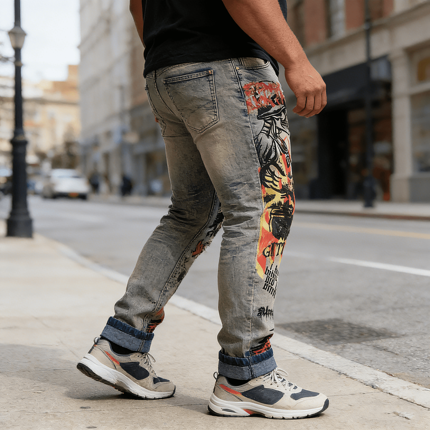 Axel Men's Slim Boot Cut Stretch Denim Jeans, Mediterranean Medium