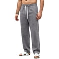 thumbnail image 1 of Men's Straight Leg Sweatpants Casual Wide Leg Joggers with Soft Drape for Gym Workout and Lounge Dark Gray XL, 1 of 5