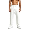 thumbnail image 1 of Men's Straight Leg Sweatpants Elastic Waist Drawstring Loose Fit Open Bottom with Pockets Lounge Pants, 1 of 4