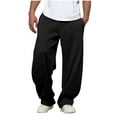 thumbnail image 1 of Men's Straight Leg Sweatpants - Elastic Waist with Pockets | Gym Lounge & Workout Pants, 1 of 7