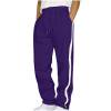 thumbnail image 1 of Men's Straight Leg Sweatpants, Striped Colorblock Open Bottom Athletic Baggy Pants Lounge Drawstring Pants with Pockets, 1 of 8