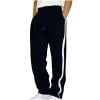 Men's Straight Leg Sweatpants, Striped Colorblock Open Bottom Athletic Baggy Pants Lounge Drawstring Pants with Pockets