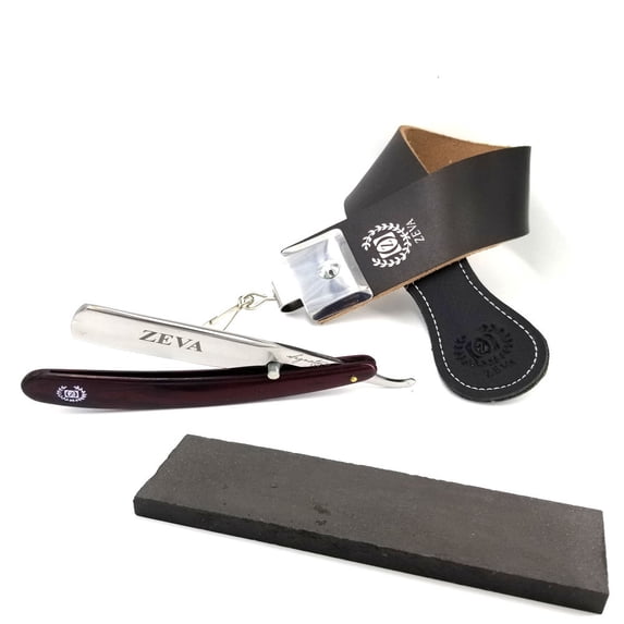 Men's Straight Razor Set Leather Strop Wet Stone Sharpening Razor Close Shave